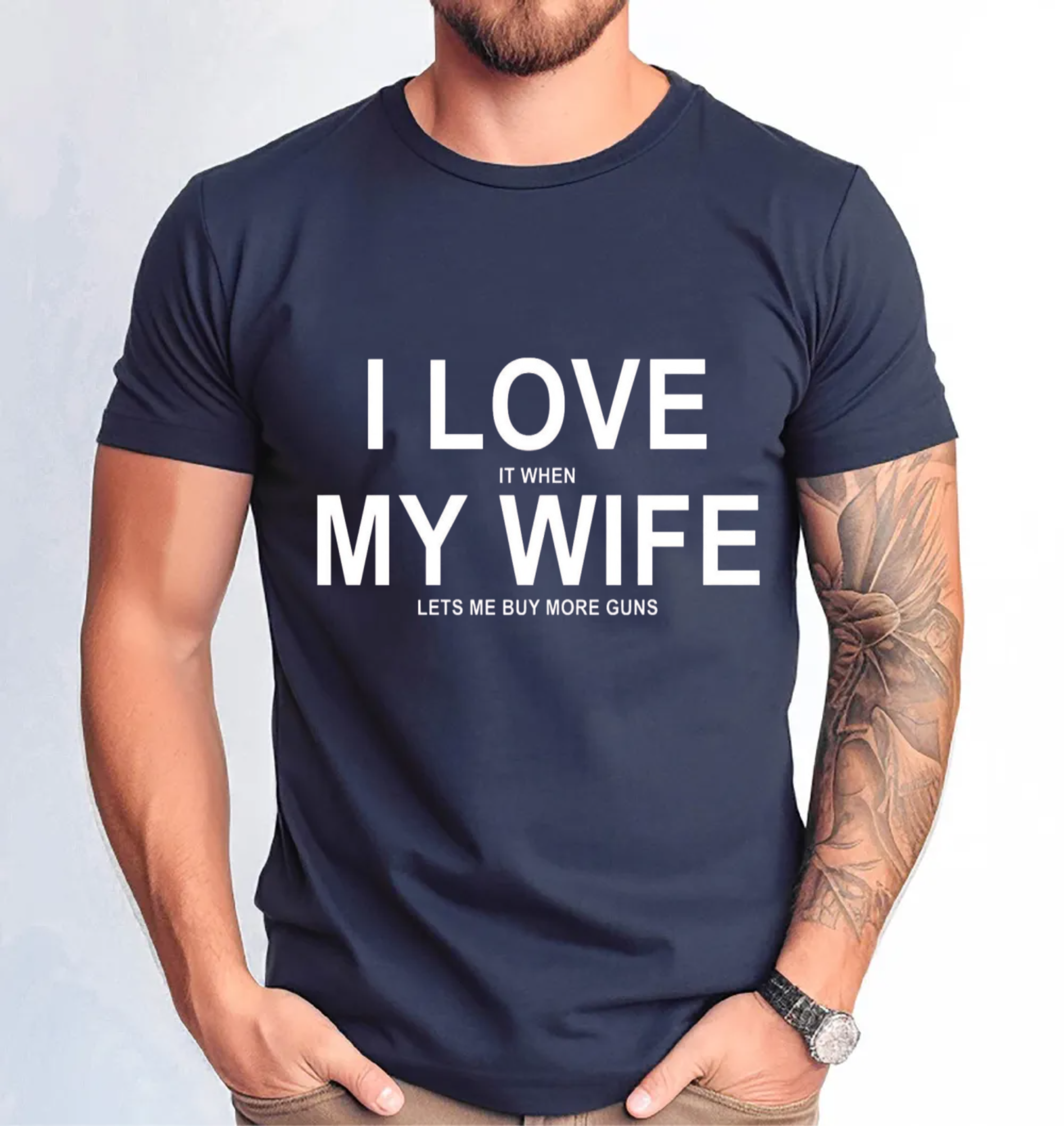 Gift For Husband, I Love It When My Wife Lets Me Buy T Shirt, Anniversary Gift For Husband, Husband Tee, Unisex Short Sleeve Tee, Classic Streetwear